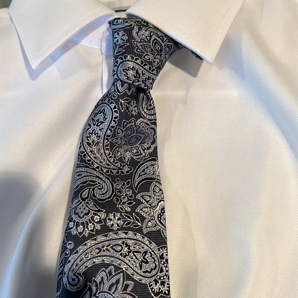 NWT Daniel Cremieux Men's Seven Fold Blue Paisley 100% Silk Tie - Picture 7 of 8